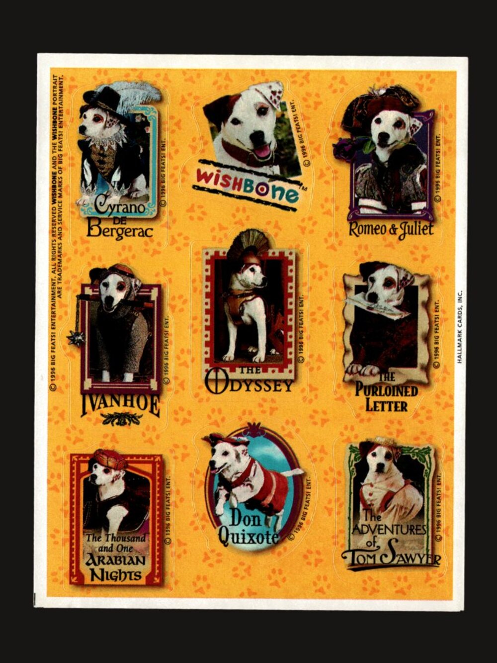 Wishbone 1996 Vintage Sticker Sheet Craft & Collecting